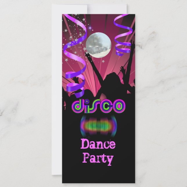 Invitation Dance Party Mirror Ball Disco 2 (Devant)