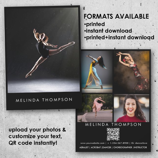Invitation Dancer Choreographer Comp Card 5 Photo QR Code (Dancer Choreographer Comp Card 5 Photo QR Code)