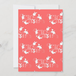 Invitation Dancing Bunnies C'est une fille ! Baby shower