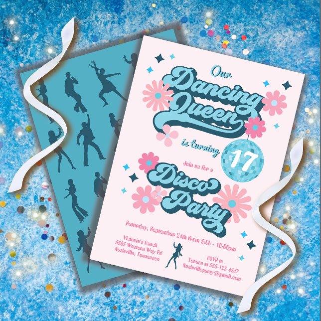 Invitation Dancing Queen Disco fête d'anniversaire (Créateur téléchargé)