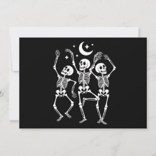 Invitation Dancing Skeleton Joyeux Halloween Skull d'automne