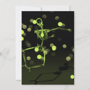 Invitation Dancing X-Ray Skeleton - Lime Green