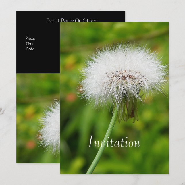 Invitation Dandelion (Devant / Derrière)