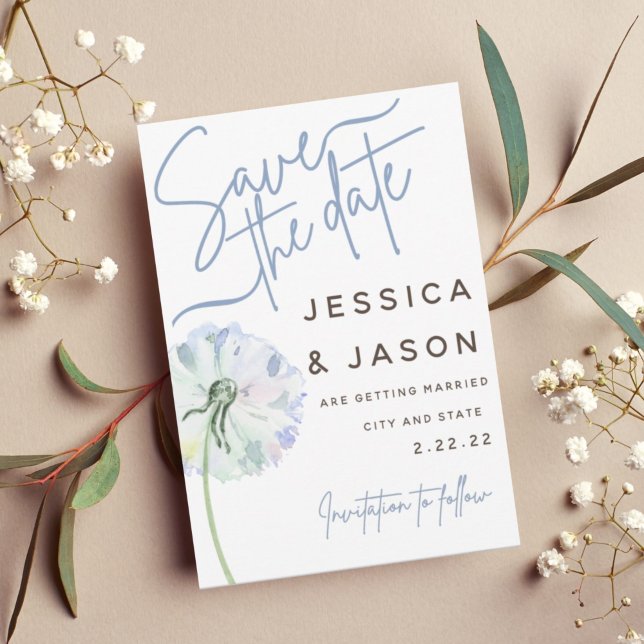 Invitation Dandelion Photo Collage Enregistrer La Date Invita (Créateur téléchargé)