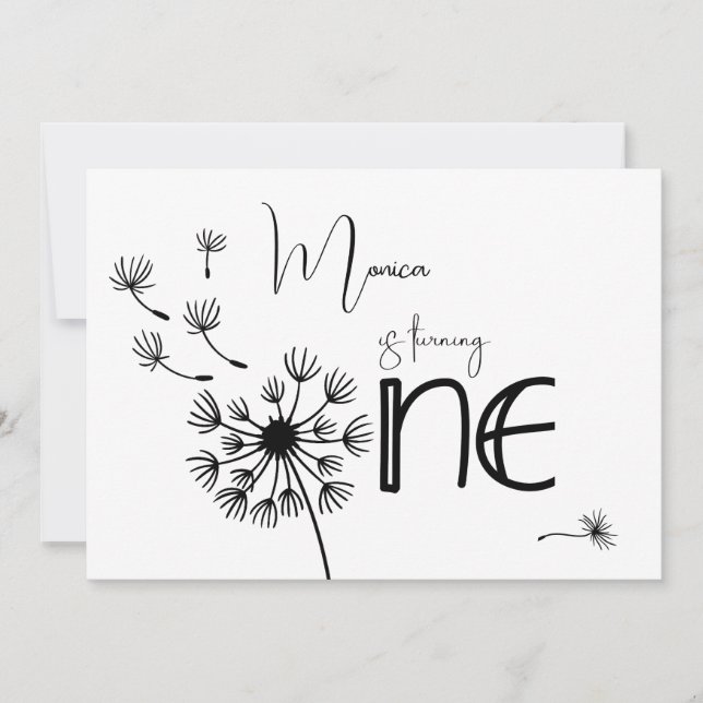 Invitation Dandelion premier anniversaire (Devant)