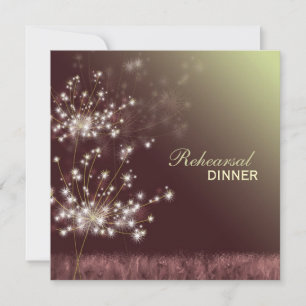 Invitation Dandelions scintillants Dîner de répétition Mariag