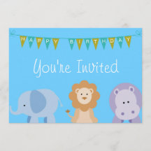 Invitation d'animal d'anniversaire de enfant