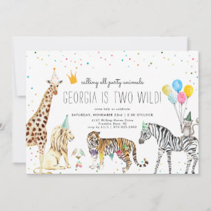 Invitation d'animaux de fête simple moderne