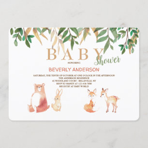 Invitation d'animaux de forêt adorables