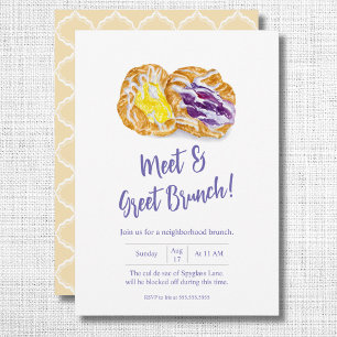 Invitation Danishes aux gelées aquarelles Brunch de quartier