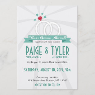 Invitation d'anneaux de mariage