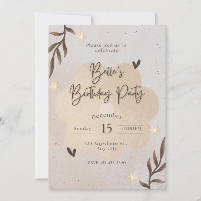Invitation d'anniversaire (Devant)