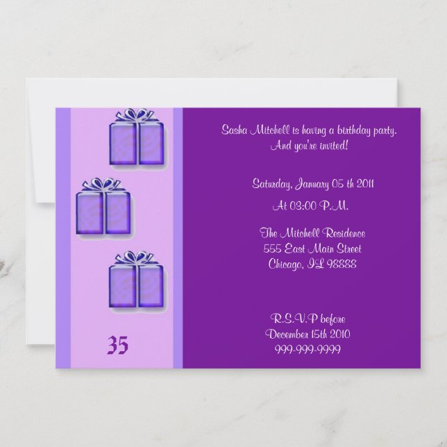 Invitation d'anniversaire (Devant)