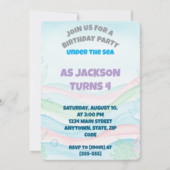 Invitation d'anniversaire (Devant)