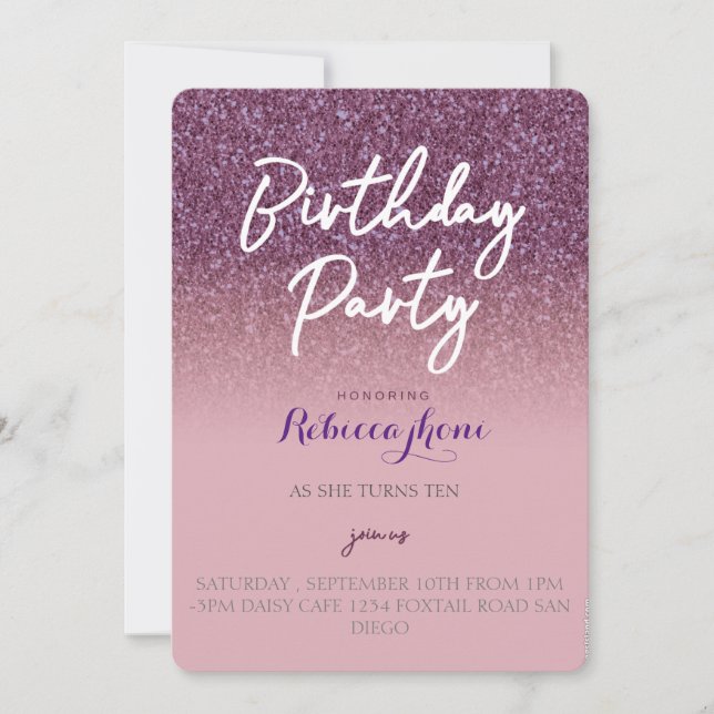 Invitation d'anniversaire (Devant)