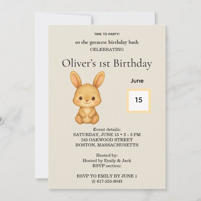 Invitation d'anniversaire (Devant)