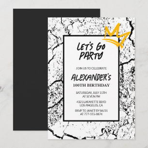 Invitation d'anniversaire 100 ans Hommes Hip Hop n