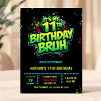 Invitation d'anniversaire 11 ans garçon style graf