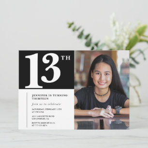 Invitation d'anniversaire 13 ans chic filles photo