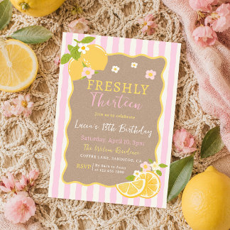 Invitation d'anniversaire 13 ans Lemonade Lemon Fr