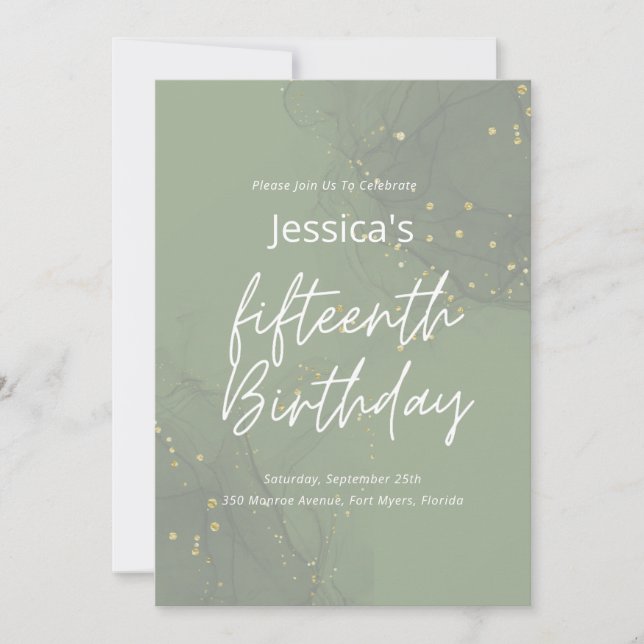 Invitation d'anniversaire 15 ans (Devant)