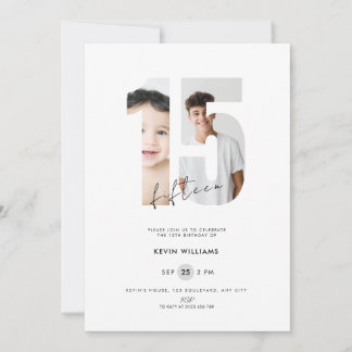 Invitation d'anniversaire 15 ans garçons photo bla