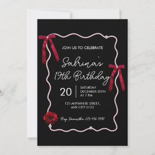 Invitation d'anniversaire 19 ans Coquette Moderne
