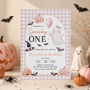 Invitation d'anniversaire 1 an Halloween Fantôme E