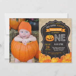 Invitation d'anniversaire 1ère année Citrouille d'