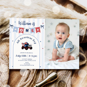 Invitation d'anniversaire 1ère année Rouge Blanc &