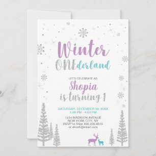 Invitation d'anniversaire 1ère année Winter Oneder