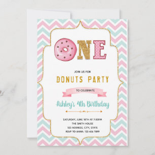 Invitation d'anniversaire 1ère pour Donut un