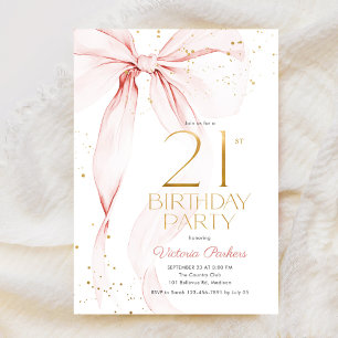 Invitation d'anniversaire 21 ans avec un élégant n
