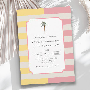 Invitation d'anniversaire 25 ans Pastel Stripes Pa