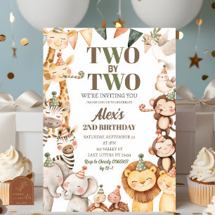 Invitation d'anniversaire 2 ans de l'arche de Noé