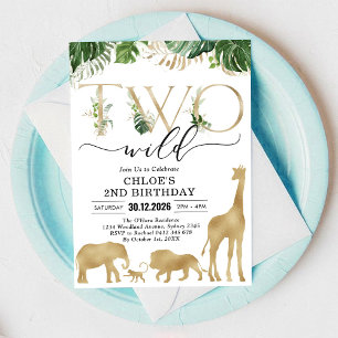 Invitation d'anniversaire 2 ans pour deux animaux