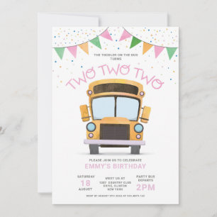Invitation d'anniversaire 2 ans pour fille sur le