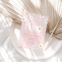 Invitation d'anniversaire 2 ans Retro Daisy Two Fl