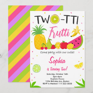 Invitation d'anniversaire 2 ans Twotti Frutti Part