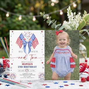Invitation d'anniversaire 2ème photo de fille tout