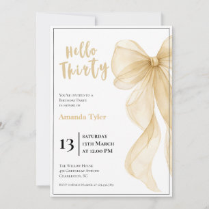 Invitation d'anniversaire 30 ans Champagne Bow