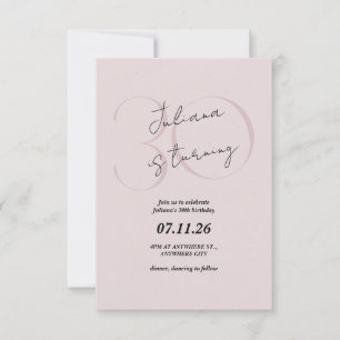 Invitation d'anniversaire 30 ans moderne et simple