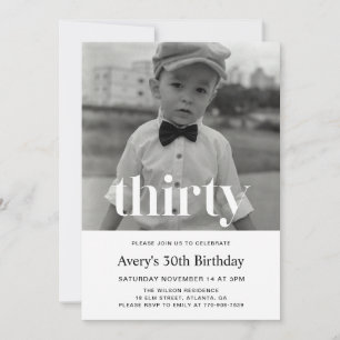 Invitation d'anniversaire 30 ans pour hommes avec