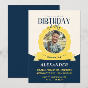 Invitation d'anniversaire 34 ans Chic Moderne
