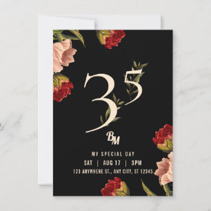 Invitation d'anniversaire 35 ans Luxe Avant Garde 