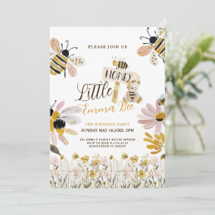 Invitation d'anniversaire 3 ans de petite abeille
