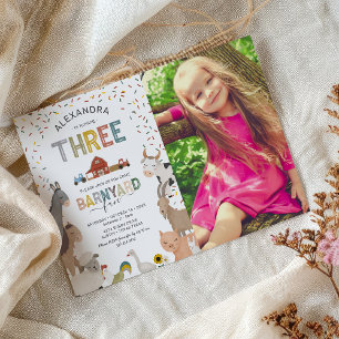 Invitation d'anniversaire 3 ans Photo Ferme de la