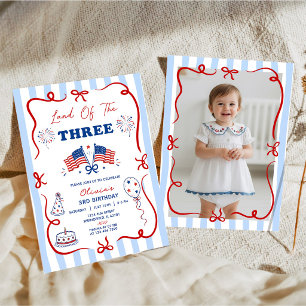 Invitation d'anniversaire 3 ans sur le thème patri