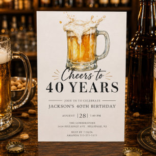 Invitation d'anniversaire 40 ans à Cheers