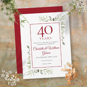 Invitation d'anniversaire 40 ans Enregistrez la da